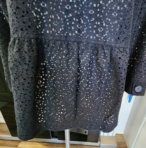WESTBOUND BLACK Eyelet Button-Up CARDIGAN - Picture 4 of 9